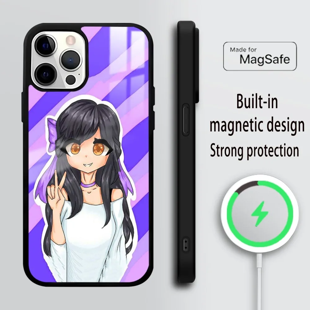 Чехол для телефона Aphmau Meow с аниме-кошками iPhone 16 15 14 13 12 11 Pro Max Plus Mini Magsafe Mirror