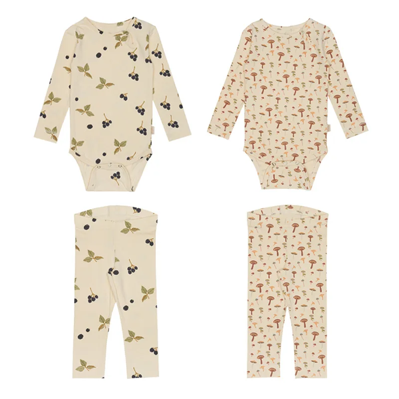 

Baby Girl Clothes Set Spring Newborn Print Romper Cute Sweet Cotton Jumpsuit Boy Bodysuit Pants Body Outfit Kids Pajamas Suit