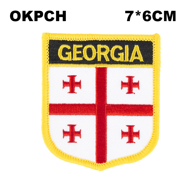 

Georgia Shield Shape Iron-on Flag Patch Embroidered Saw on Badges Patches for Clothing PT0069-S