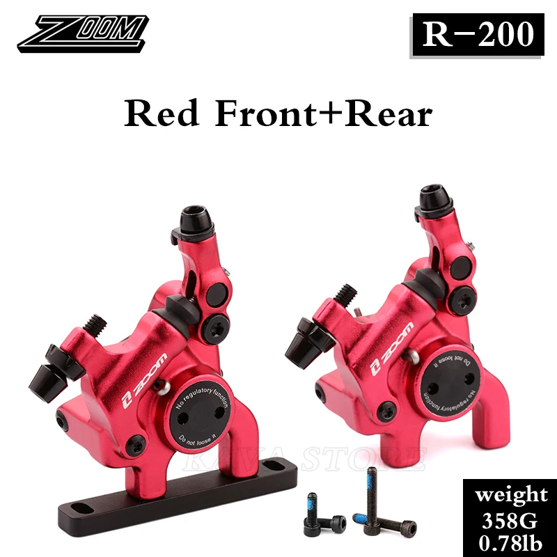 

ZOOM Road Bike Brakes R-200 Mechanical Line Disc Brake Cycling Double Brake Caliper with 160MM Rotors Bicycle Parts