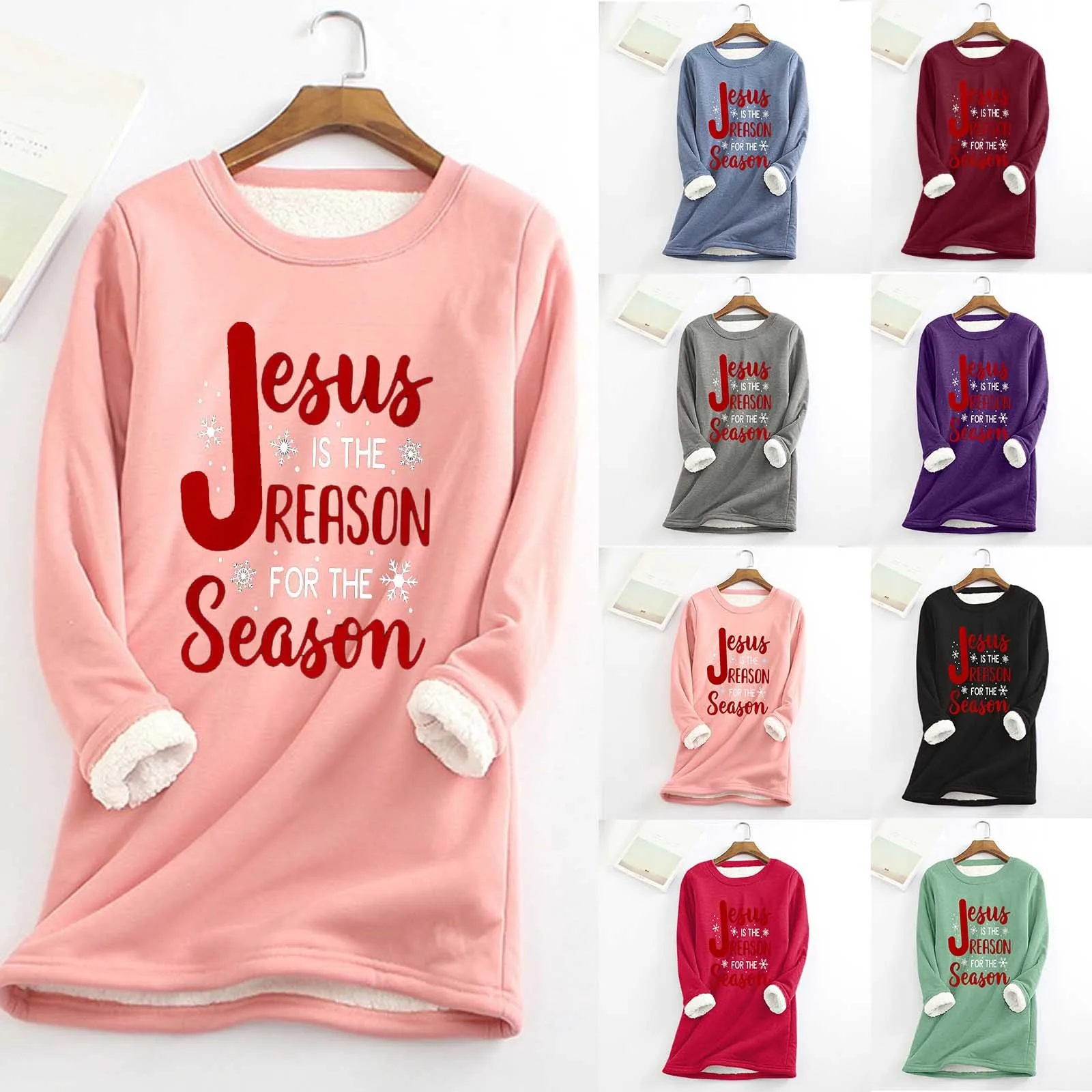 

Женский свитшот на молнии, с рождественским принтом