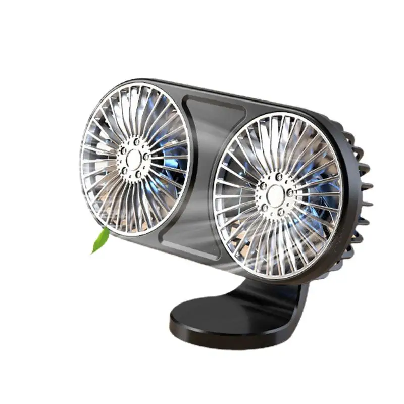 

Electric Car Fans With LED Light Adjustable 3 Wind Speed Cooling Air Fan For Vehicle Air Circulation Adjustable 3 Wind Speed