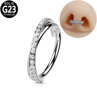 g23 titanium nose ring piercing helix earring intersect zircon septum clicker hoop daith ear cartilage tragus nose studs jewelry