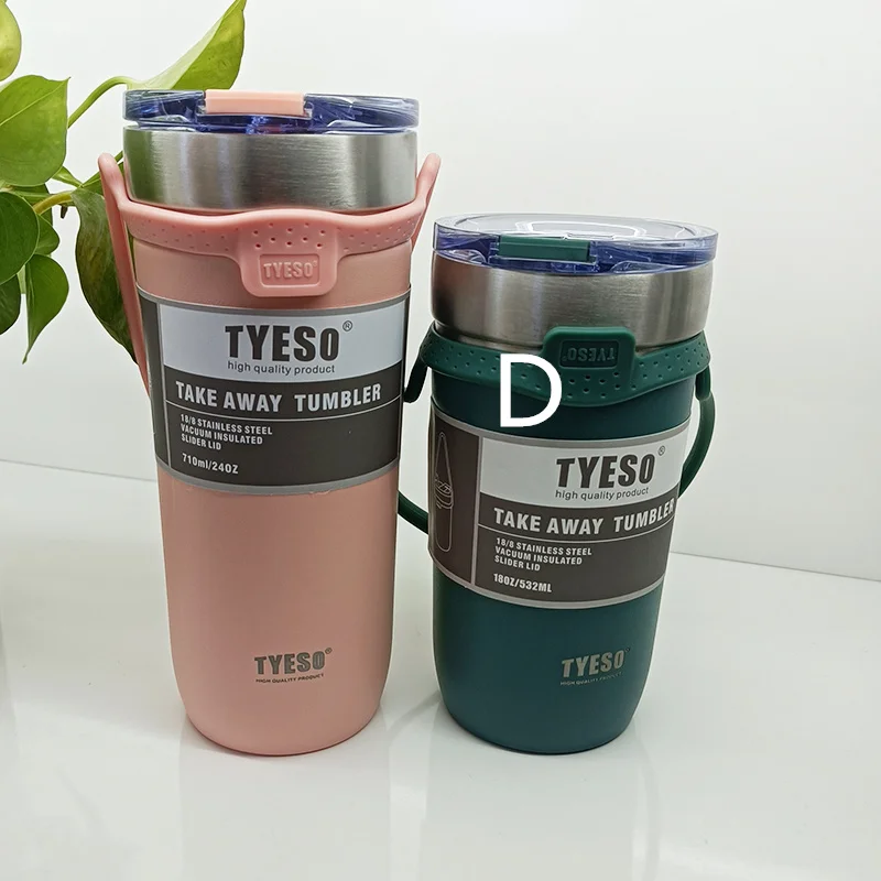 

Original Tyeso Cup Mug Stainless Steel Thermal Vacuum Thermos Bottle Flask Tumbler Warm Cold Double Wall Insulated with Lid