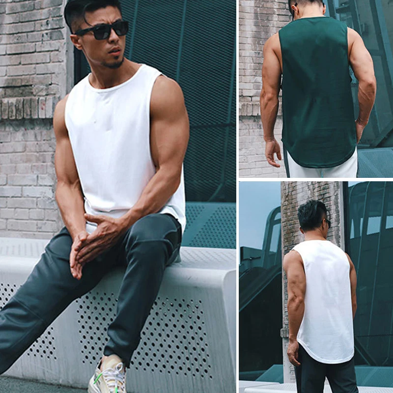 

Quick Drying Sports Vest Summer Mens T Shirts Tee Plain Gym Muscle Tank Top Workout Fitness Singlets Sleeveless Sport Vest
