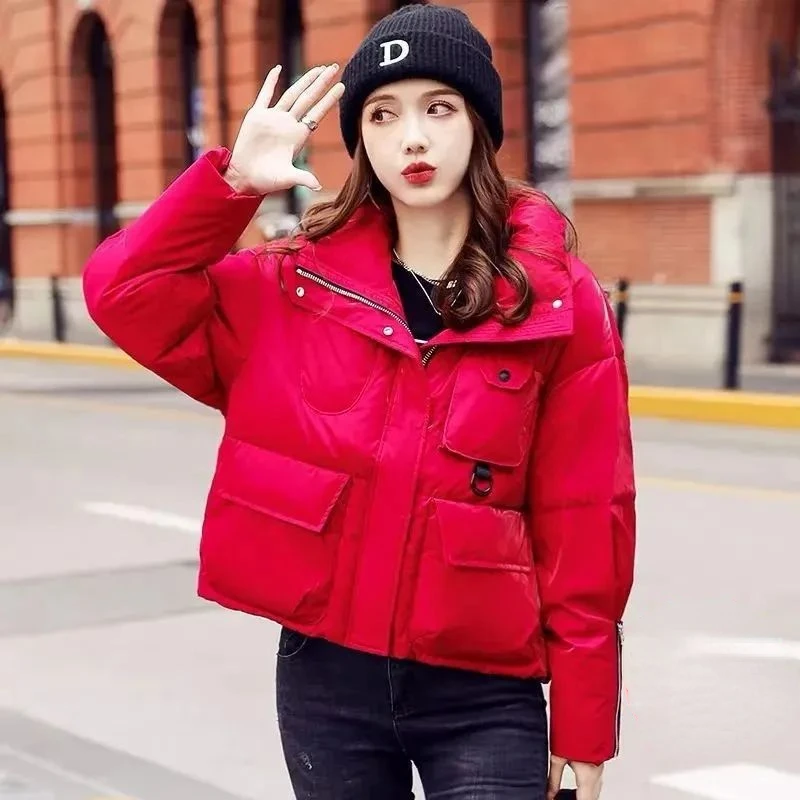 Winter Women Jacket Long Sleeve Puffer Jacket Zipper Warm Cotton Jacket Parka Thicker Coat High Quality Korean Fashion Overcoat