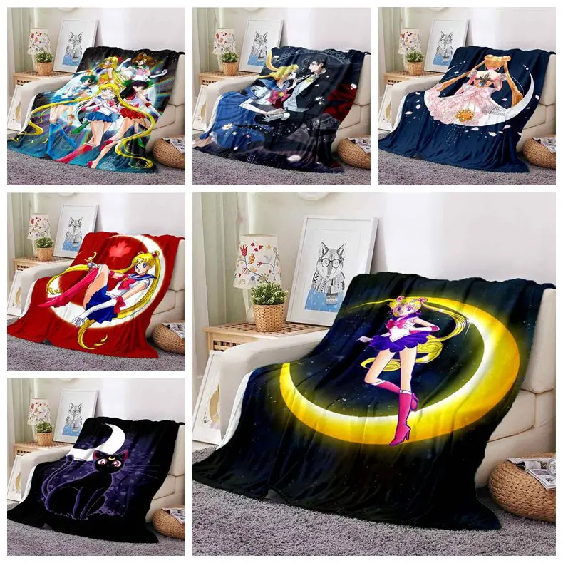 

Sailor Moon Blanket Flannel Blanket Soft Fleece Throw Blankets Blanket for Bedroom Sofa