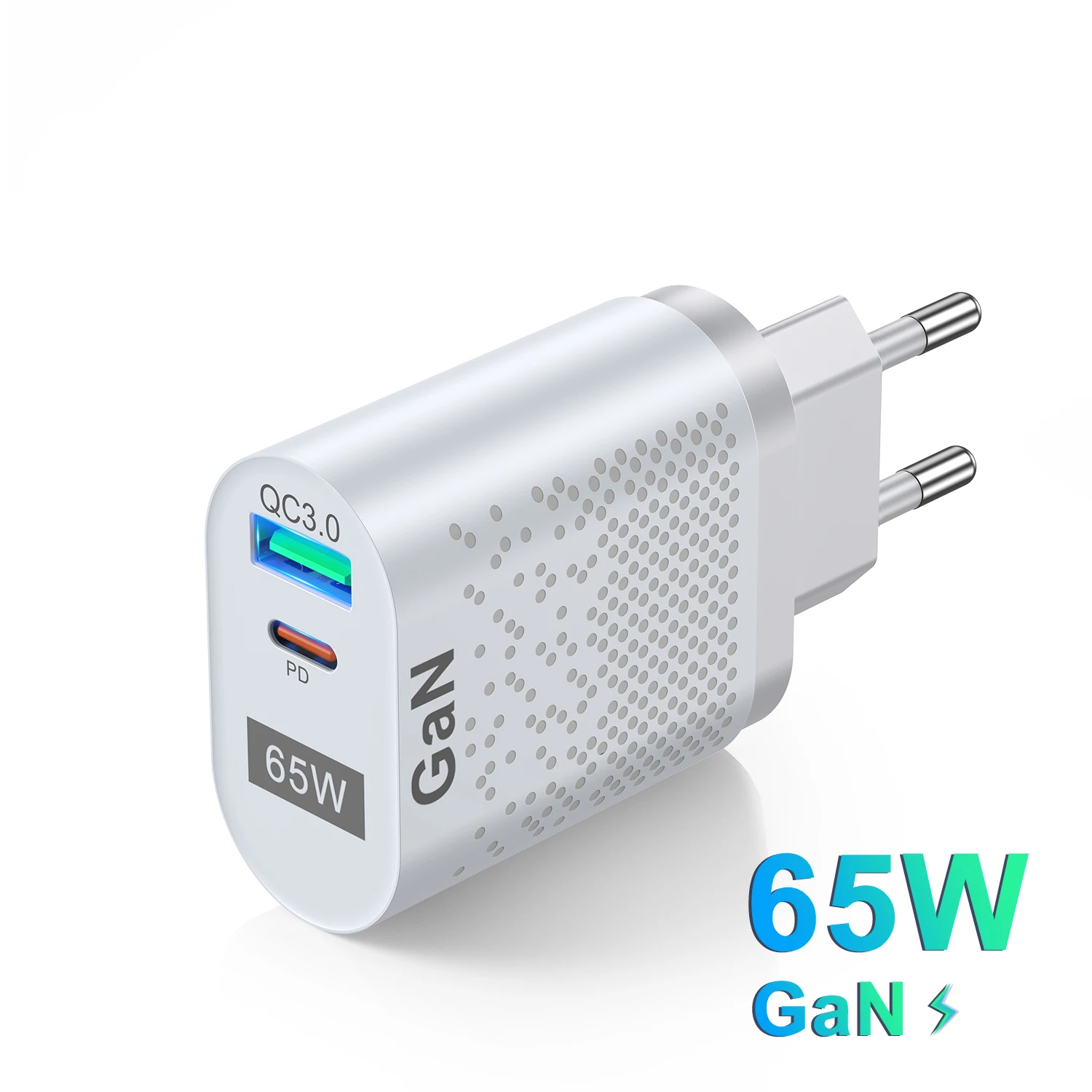 65W Gallium Nitride USB Charger PD Smart Fast Charging Cell Phone Charging Head QC3.0 Laptop Universal Quick Gan Charging Source
