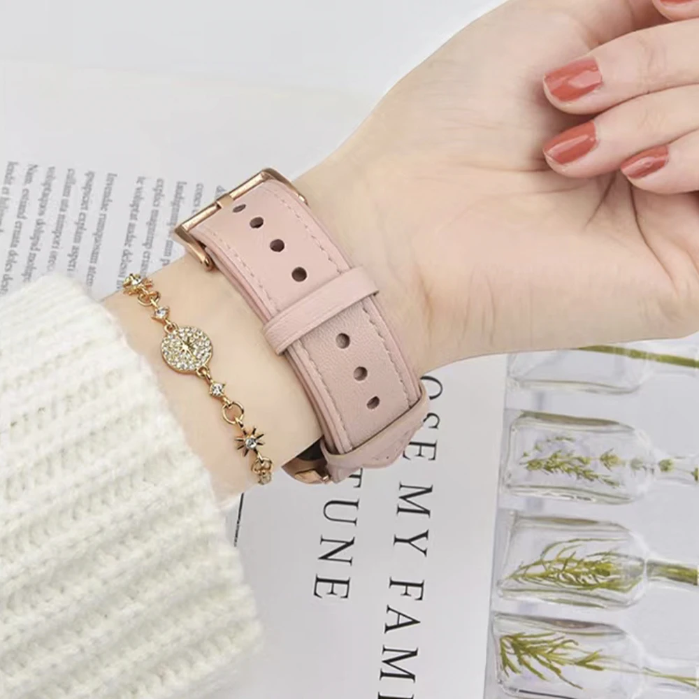 Leather Silicone Strap for Apple Watch Ultra 87654SE Replacement Bracelet Wristband for iWatch 49mm 45mm 41mm  44mm 40mm 42 38mm