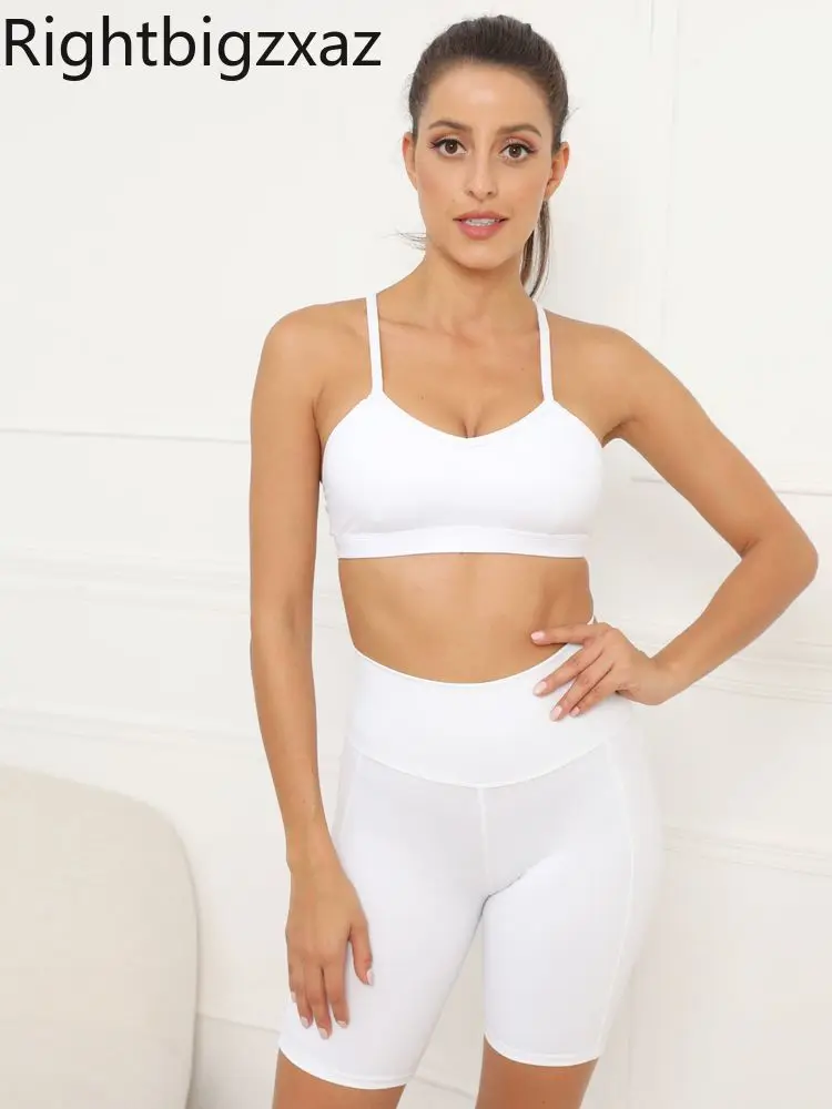 

Rightbigzxaz Yoga Running Sports Suit Quick-drying Adjustable Gym Bra High Waist Show Hip Shorts Fitness Clothing Two-piece Set