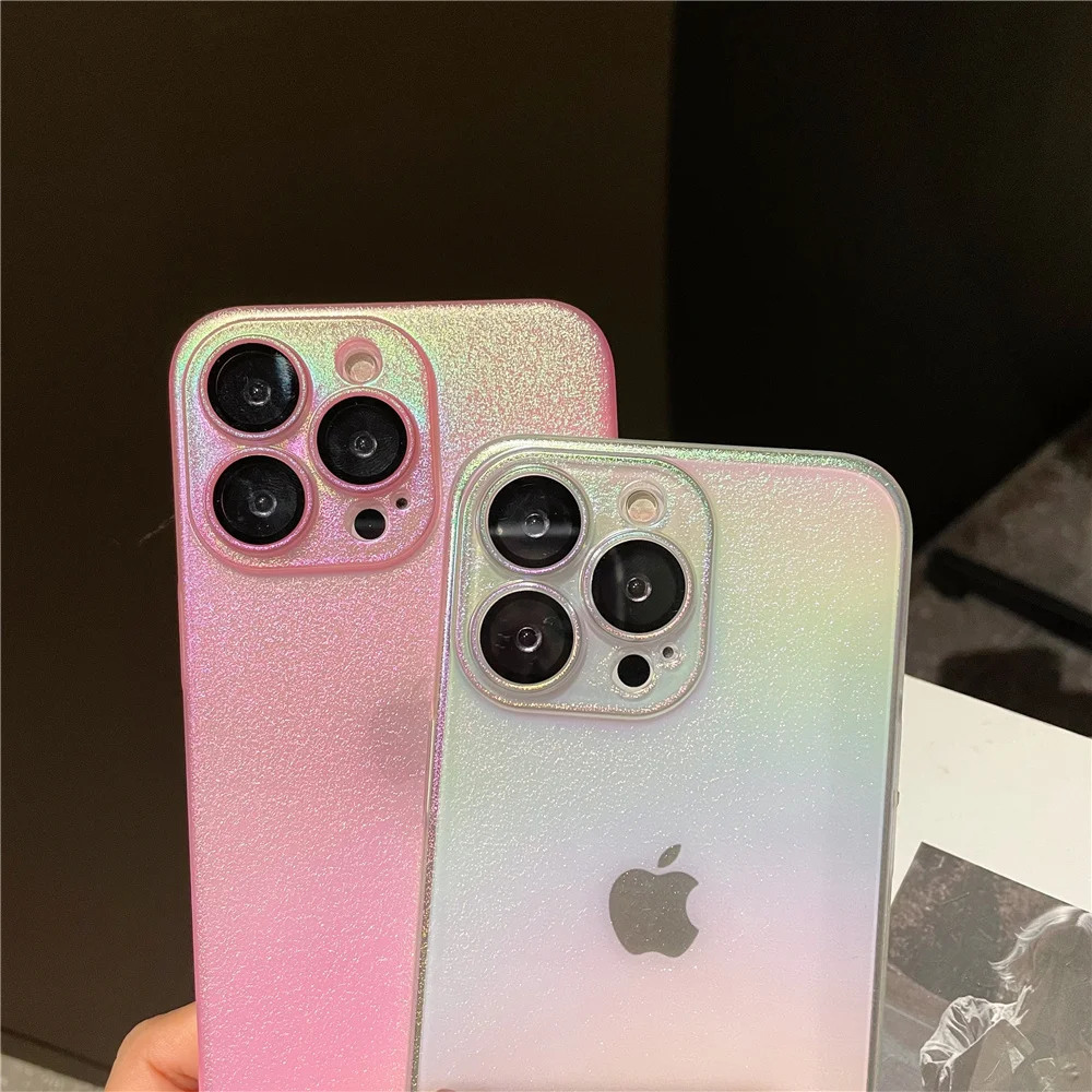 Роскошный градиентный Радужный чехол для телефона apple iphone 12 pro max 13 Жесткие