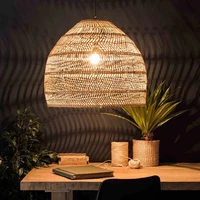 2022 new handmake led pendant light chinese style rattan lamp home decor retro hanging lamp living dining room lighting fixtures