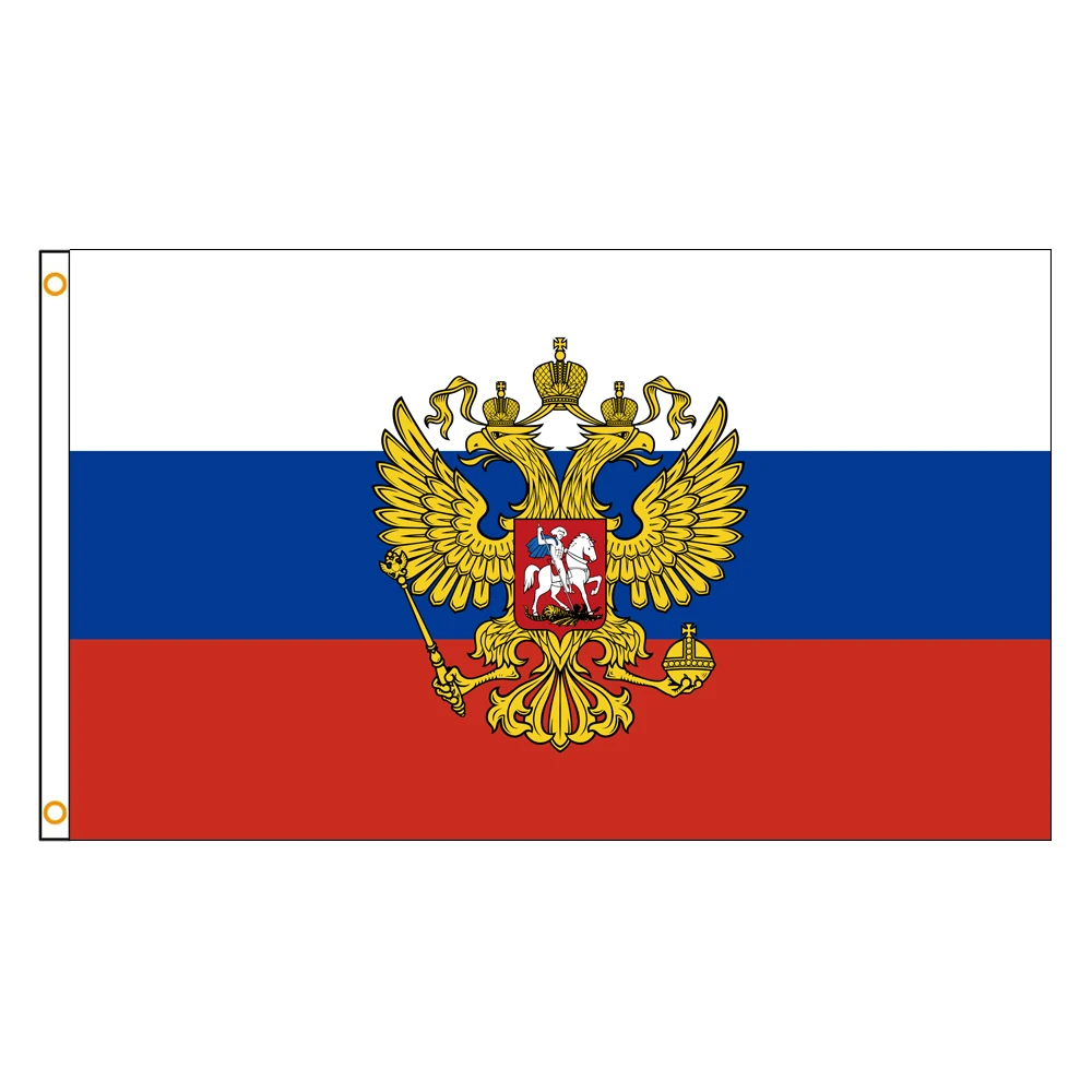 Фото 3x5 футов Флаг России Яркий цвет и устойчивый к выцветанию Холст Национальные флаги Российской Федерации Полиэстер с латунными втулками 3 X 5 футов №2