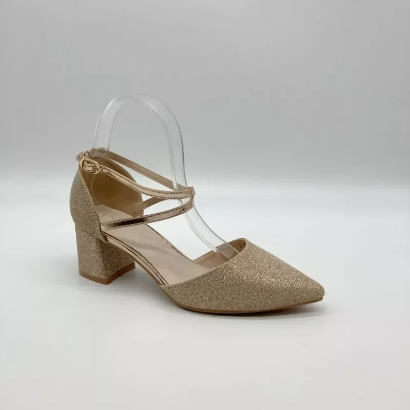 

NEW 2023 Alieva women's square heel party shoes, cross strap buckle closure, pointed toe style infoma Fall Winter Collectio