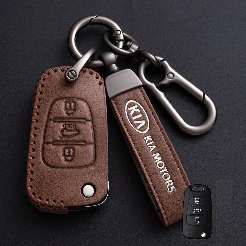 Кожаный чехол для автомобильного ключа Kia Sportage Rio 3 Soul Optima Ceed Pro K5 K2 Pride Hyundai I20 I30 Ix20