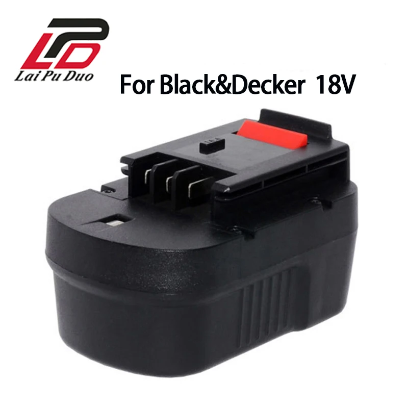 Аккумулятор для электроинструмента Black & Decker 18V Ni-MH NI-CD 2,0 3,0 3.6Ah A18 A1718 HPB18 HPB18-OPE FS1800CS FS1800D FS1800D-2 аккумулятор