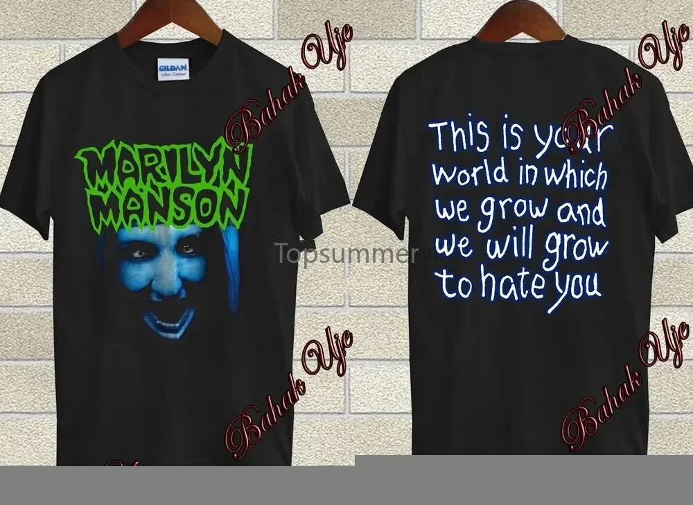 Редкая Мэрилин Мэнсон Винтажная футболка Черная 1994 Tour Rock Vtg Sz S-2Xl