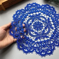 28cm sapphire blue soft lace applique ribbon trim for sofa curtain towel bed cover trimmings home textiles diy polyester mesh