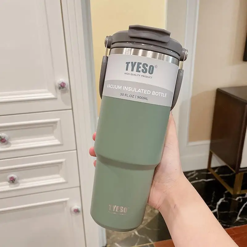

Double Drinking Straw Drinking Cups Large Capacity Cold-keeping Thermos Cup Stainless Steel Coffee Mug Water Bottle Water Cup