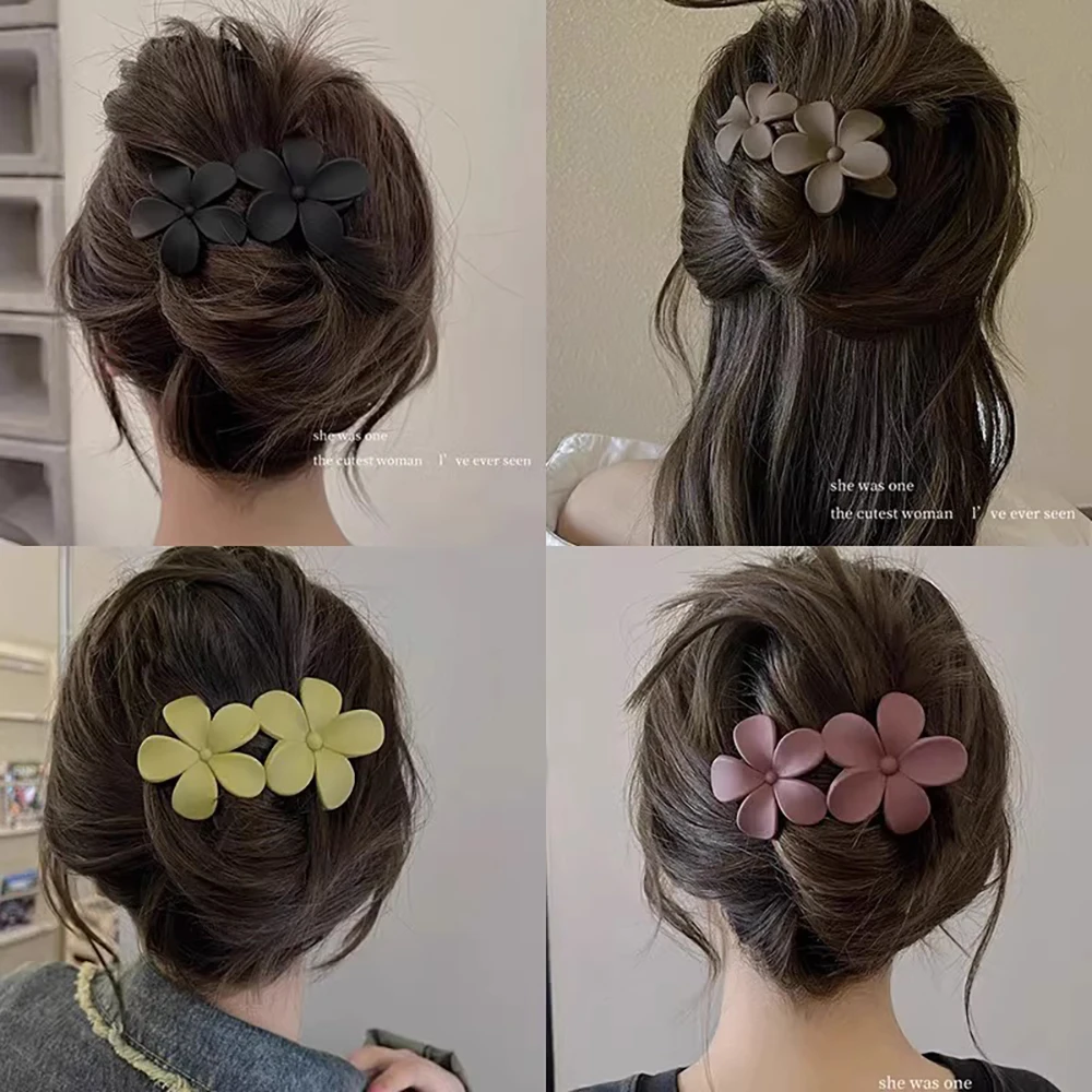 Новинка заколка для волос с нежным цветочным утконосом задняя шпилька пластина