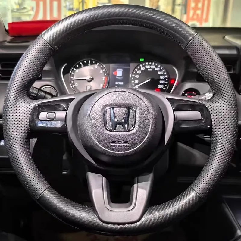 Сшитая вручную черная Нескользящая натуральная кожа карбоновая модель 100% для Honda