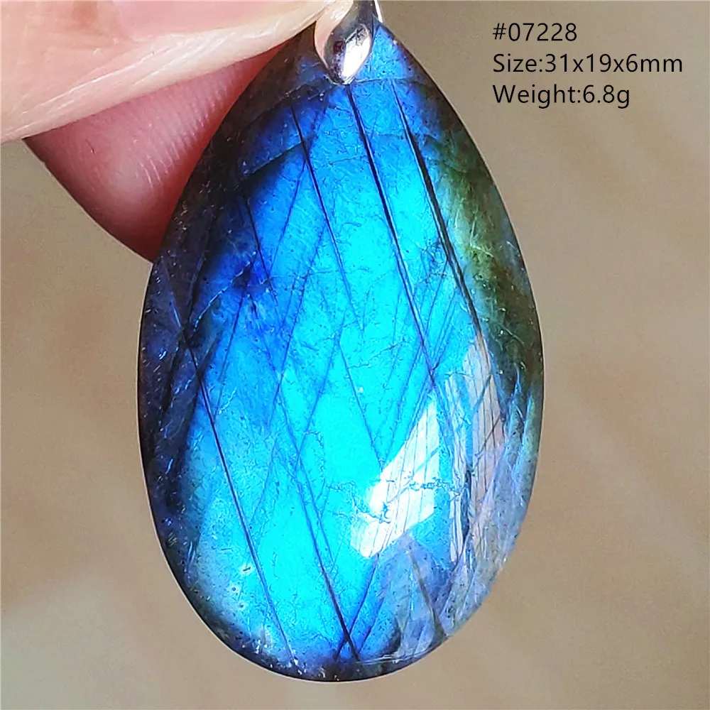 

Natural Blue Labradorite Crystal Pendant Women Men Jewelry Water Drop Beads Gift Colorful Moonstone Labradorite Necklace AAAAAA