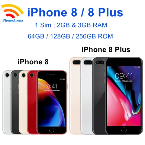 Оригинальный iPhone 8 и iPhone 8 Plus 4,7 дюйма и 5,5 дюйма Retina IPS ЖК-дисплей 64/128/256 ГБ разблокированный 4G iPhone 8 отпечаток пальца True Tone