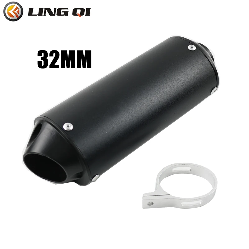 

LING QI 28 мм 32 мм 38 мм мотоциклетный глушитель Escape Moto Tailpipe для 110 125 150CC Dirt Pit Bike ATV KAWASAKI