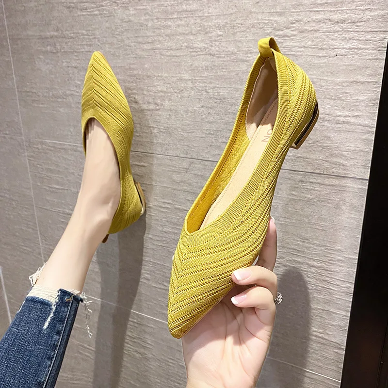 

Туфли женские с острым носком, повседневные кроссовки на низком каблуке, Классическая Летняя обувь для бабушки, большие размеры, корейский ...