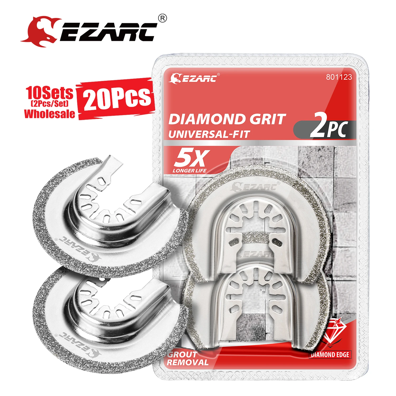 

Полукруглые алмазные лезвия EZARC, комплект из 2 шт./компл., Осциллирующий Мультитул, пила для резки раствора, для удаления раствора, мягкой пли...