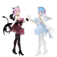 japanese anime 15cm rem relife in a different world from zero kawaii figure rem angels and demons room decor model doll toys