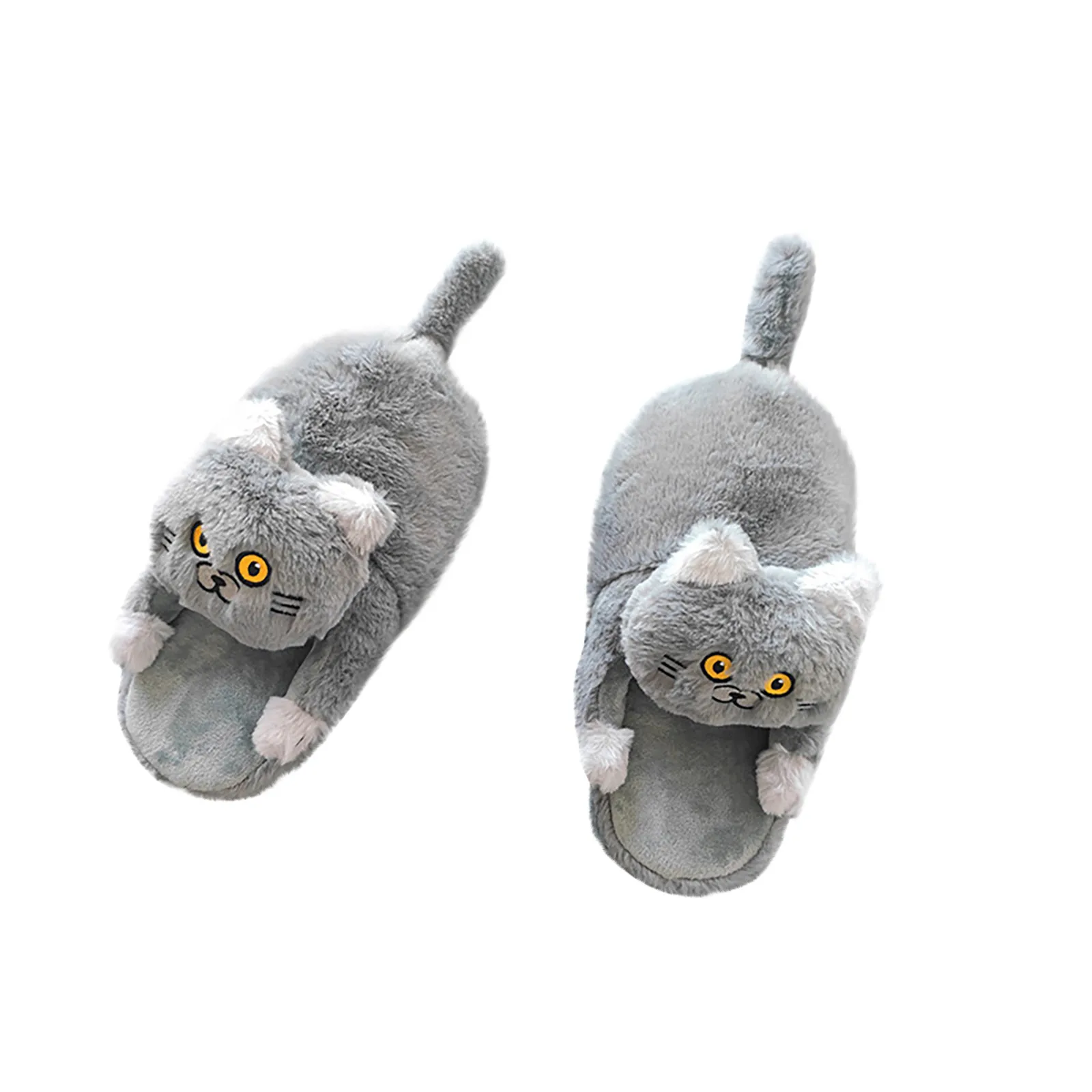

Girls Designer Cat Furry Slippers Funny Home Fluffy Slides Female Indoor Floor Kawaii Shoes Slippers Cute Cat Slippers 2022 News