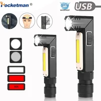 powerful led flashlight handfree dual fuel 90 degree twist rotary clip waterproof magnet mini lighting led torch for camping