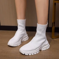 knit socks boots women fashion boots sports platform shoes chelsea slip on casual shoes woman 2022 new ladies loafers sneakers