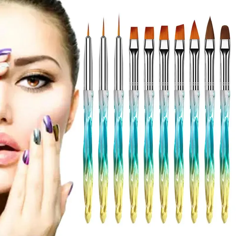 

Nail Drawing Manicure Brush Gel Brush For Nail Art Nail Brush Acrylic Liquid Powder Carving Gel Brush Nail Art Tools 10PCS