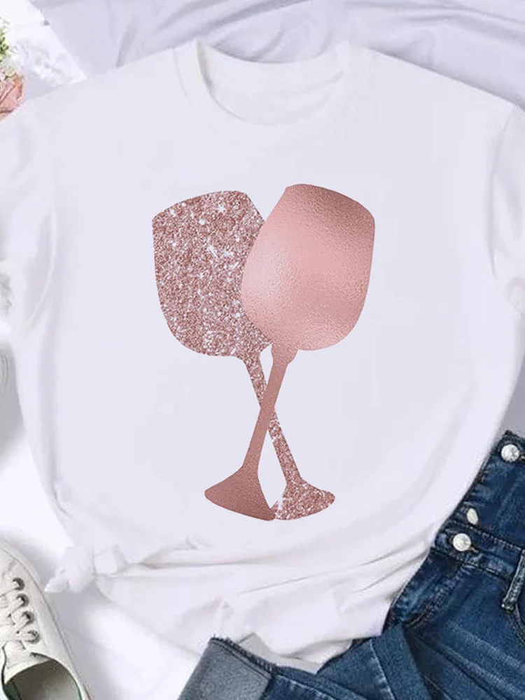 

Женская футболка с графическим рисунком винного бокала, Стильная летняя футболка для девушек, крутая уличная одежда, топы, женская футболка...