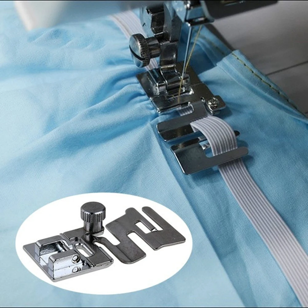 1Pc 25mm Domestic Sewing Machine Parts Foot Presser Rolled Hem Feet Elastic Cord Band Fabric Stretch DIY Accessories - купить по