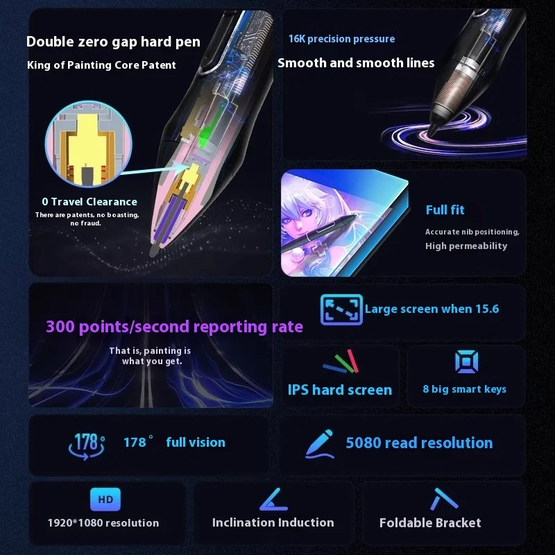 Huion GT-156pro цифровой экран нарисованный вручную рукописный живопись компьютерный