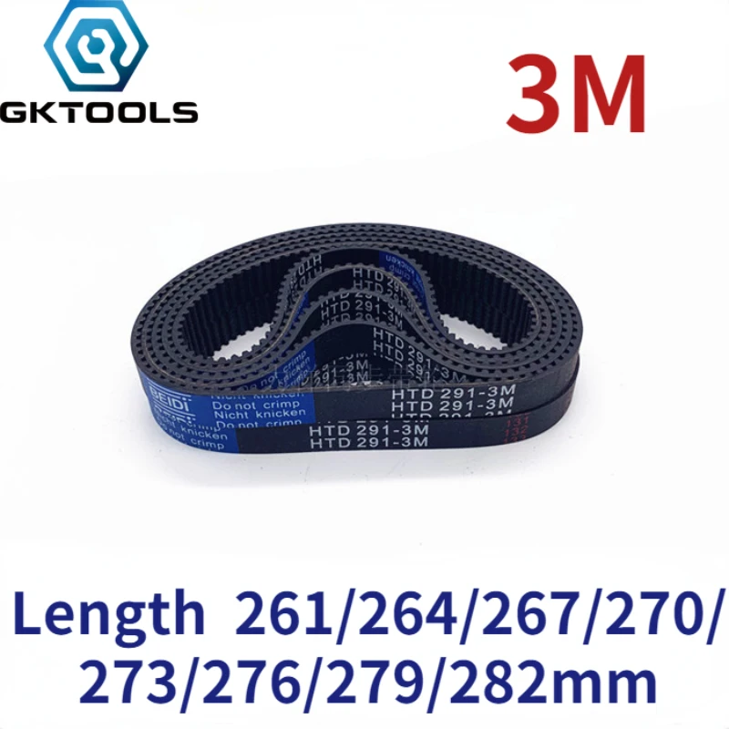 

Резиновый ремень ГРМ GKTOOLS HTD3M, черный, 10/15 мм, 261-282 мм