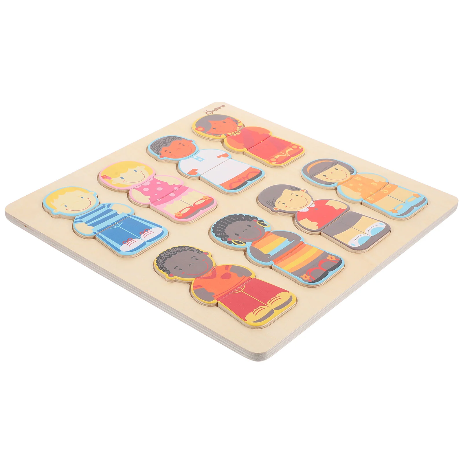 

1 set of Wooden Puzzles Racial Cognition Puzzles Kids Learning Toys Wooden Toys
