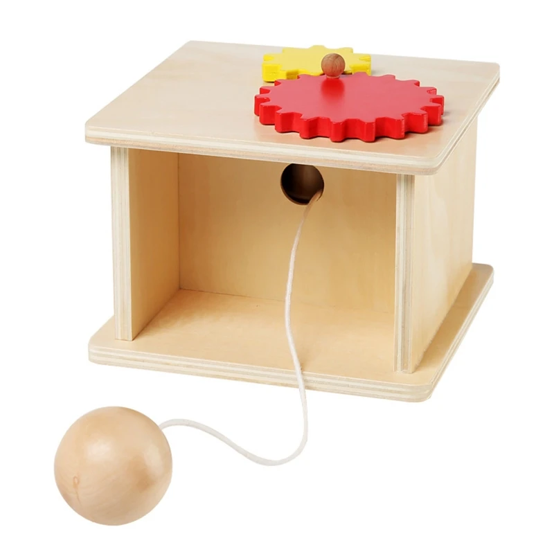 

Educational Puzzle Box Wooden Drawer Winder Machine for Preschoolers Pull & Rotate Box Toy Boy Girl Sensory Enhancement QX2D