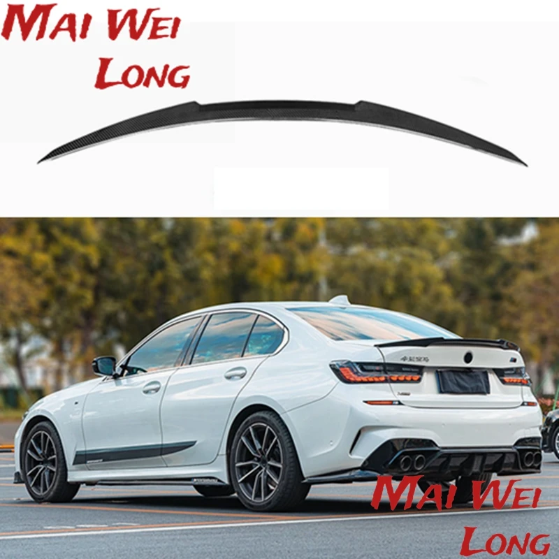 

for BMW new 3 G20 series 320i 330i 335i 340i 2019 + Carbon Fiber Rear Roof Spoiler Wing Trunk Lip Boot Cover Car Styling