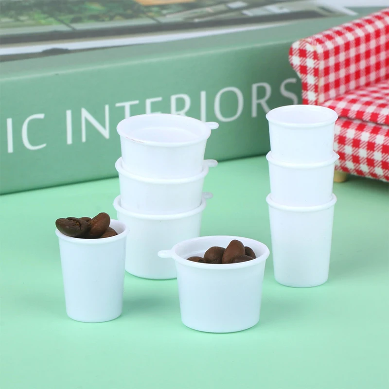 

4Pcs 1/12 Miniature Milk Tea Coffee Wine Cups Mugs Dollhouse Tableware For Dolls House Decor Accessories