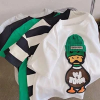 new arrival popular embroidered duck casual short sleeved t shirt suit 1 7year childrens 2022 summer for boys and girls tops
