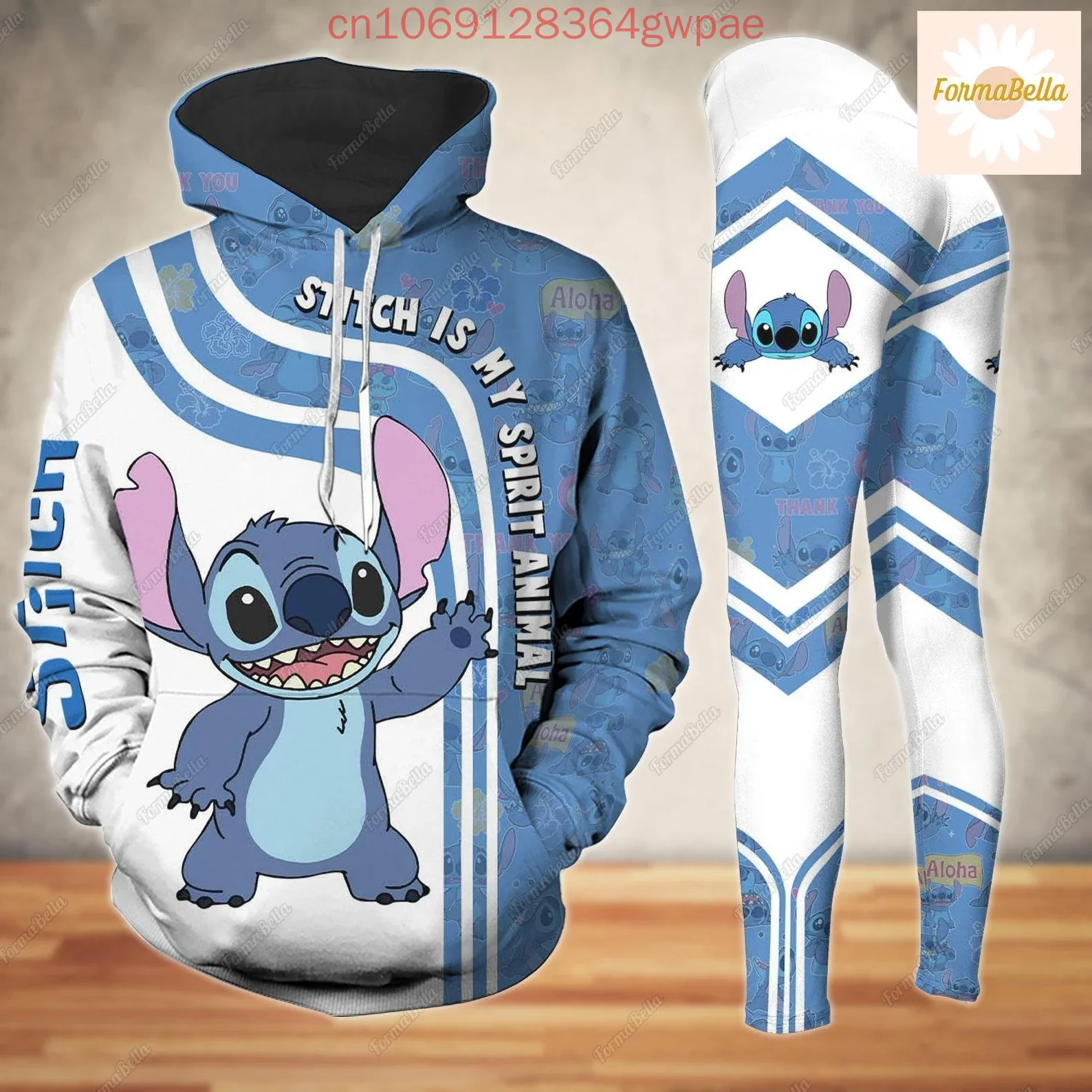 Комплект из толстовки и леггинсов Disney Stitch женская рождественская толстовка с