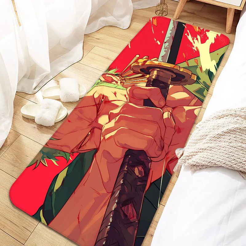 Аниме цельный дверной коврик Luffy Zoro входной нескользящий моющийся кухонный ковер