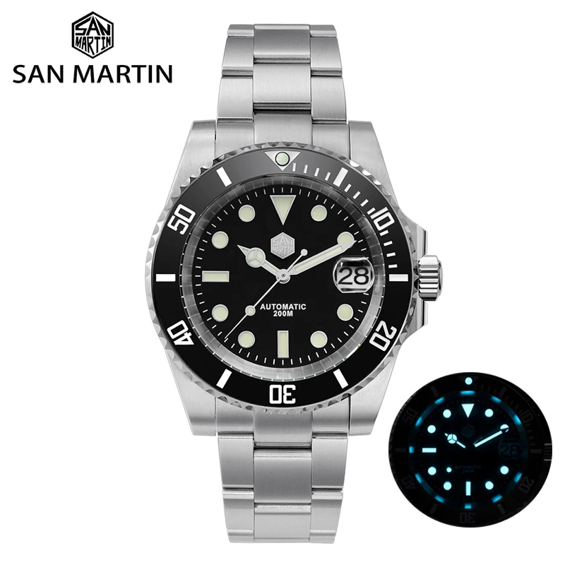 

San Martin Watch NH35 Movement Mechanical Automatic 200M Waterproof Sapphire Ghost Men's Watch V3 Sub Diver Luxury Watch For Men
