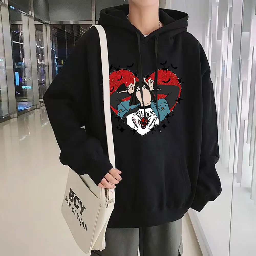 

Funny Stranger Things 4 Hoodie Eddie Munson Graphics Print Sweatshirts Men's Fashion Simple Harajuku Popular Hoodies Oversize