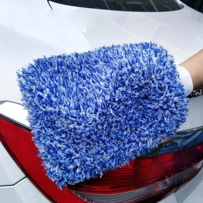 

1 Pcs Car Washing Gloves Soft Absorbancy Microfiber High Density Cleaning Easy To Dry Madness Wash Mitt Cloth Car Accessories
