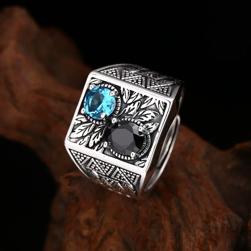 BOCAI S925 Стерлингового Серебра Подвески Кольца для Мужчин Ретро Фрукты Победы Узор